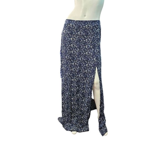 Windsor Blue Maxi Skirt Small Printed Boho - Picture 2 of 6